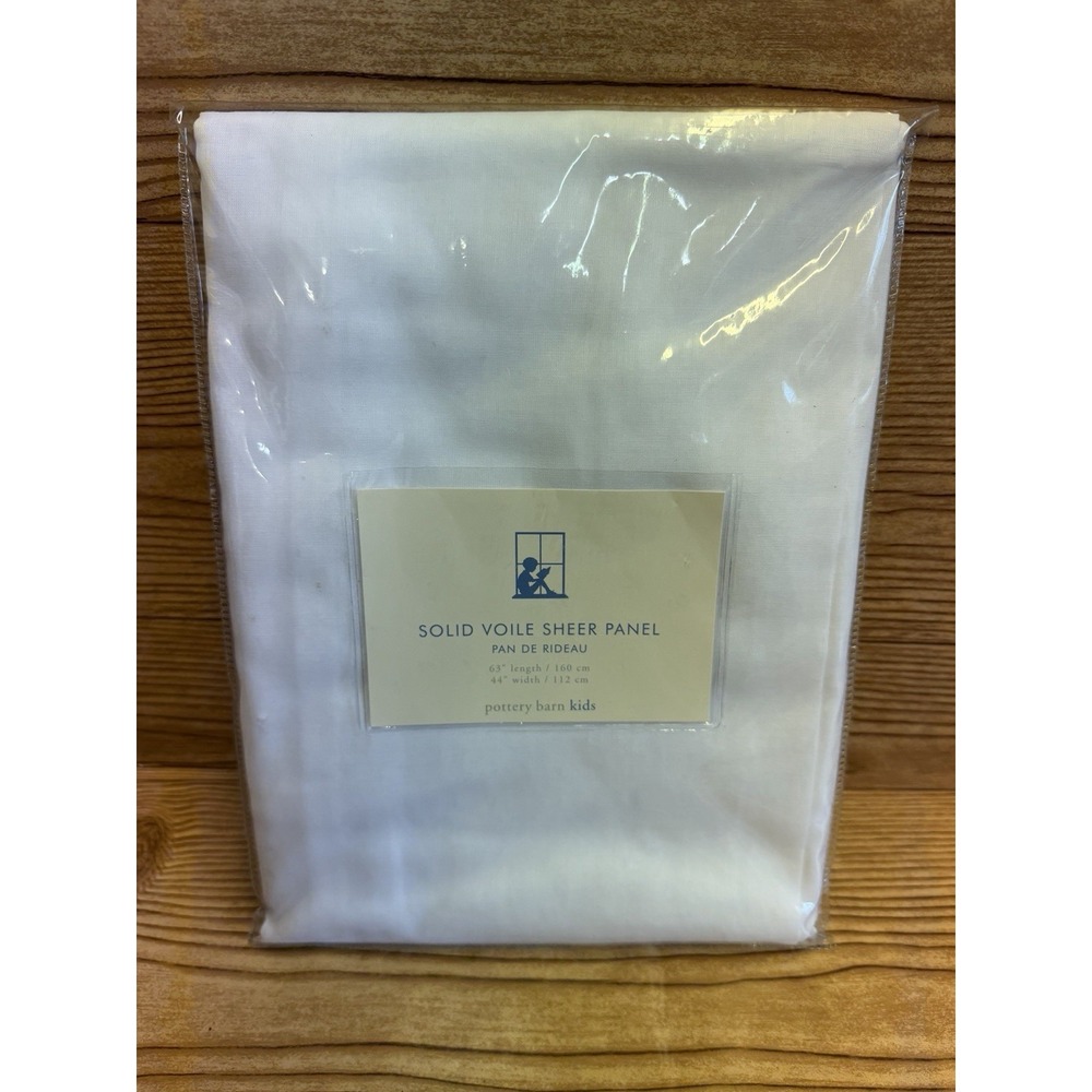 Pottery Barn Classic Voile Sheer Drape Curtain Panel White 63" X 44"
